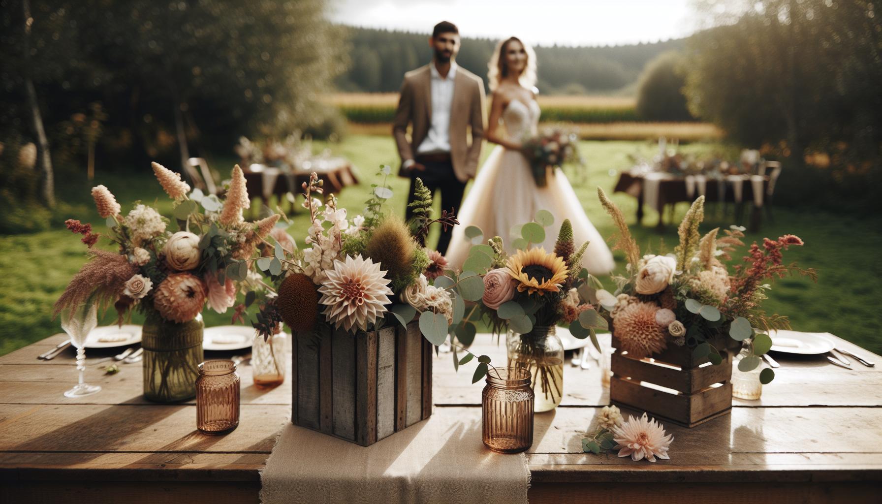 Seasonal Floral Arrangements for a Rustic Wedding